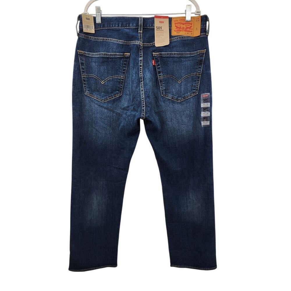 New NWT Levi's 501‎ Original Advanced Stretch 36 X 30 Jeans Medium Wash Straight